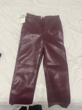 Wilfred Melina Straight-Leg Faux Leather Jeans - Burgundy